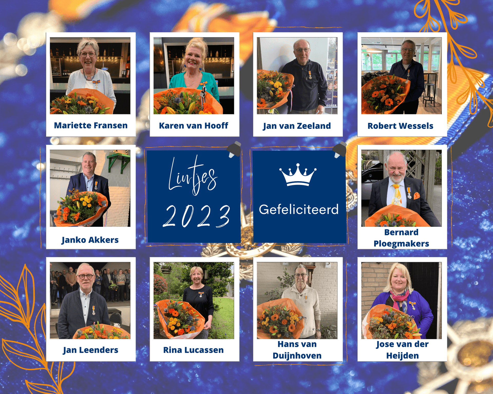 Collage gedecoreerden 2023